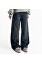 Navy Blue Color Asymmetrical Boyfriend Jeans