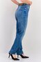 Women Slim Fit Washed Stretchable Straight Leg Jeans, Blue - 3