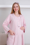 Maternity Nightgown & Robe Set / Robe with Pockets & V-Neck Short Sleeve Nightgown / with Slippers and Crown Gift - 3