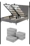 6 Pieces Large Size Thick Fabric Gray Base and Sofa Bed Type Cushions Dimensions 64X45X22 Cm. Closet Organizer