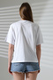 100% Cotton Ribbed Fabric Crew Neck Short Sleeve Oversize Basic Plain Women's T-Shirt 21964 White - 4