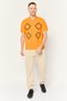 Men Sportswear Fit Short Sleeves Outdoor T-Shirt, Orange - 2