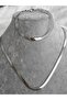 Italian Flat Snake Model Stainless Steel Necklace and Bracelet Set Scb25S