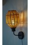 Authentic Cube Rattan Sconce |   Handcrafted, Warm Lighting - 3