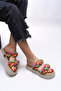 Elystala Women's Slippers 0012103 Beige Rainbow - 2