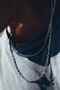 Thin figaro men's steel chain necklace & bracelet set 4mm eck55s - 7