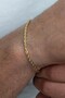 Thin Gold Color Rope Model Twisted Unisex Steel Bracelet eck28bi - 3