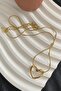 Snake Chain Coiled Heart Love Knot Stainless Steel Necklace Eck56 - 3
