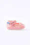Non-Slip Sole Velcro Floral Satin First Step Baby Booties - 2