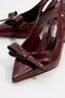 Women's Bow Heeled Shoes Bordo Rugan - 5