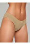 Taranto Model Soft Fabric Ribbed Slip Panties Skin Color