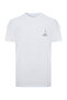 Men's White Printed Crew Neck Short Sleeve T-Shirt