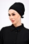 Plain Seamless Combed Cotton Bonnet Black - Women's Hijab Tie Underwear Bonnet - 5