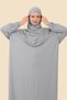 One-Piece Hijab Prayer Dress with Plug-In Head Scarf Organic Cotton Elastic Sleeve Non-Slip Combed - 5