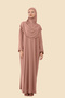 One-Piece Hijab Prayer Dress with Plug-In Head Scarf Organic Cotton Elastic Sleeve Non-Slip Combed - 3