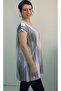 White Black Print Size with the Whole Coming Low Sleeve Combed Viscose T-Shirt - 3