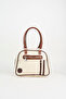Women's Cream Retro Sports Adjustable Strap Zipper Closure Hand Arm and Shoulder Bag
