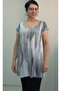 White Black Print Size with the Whole Coming Low Sleeve Combed Viscose T-Shirt - 4