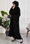 Stylish and High-Quality Dubai Silk Shawl Abaya Ferace with Butterfly Lace Detail - 8