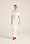 Madonna Collar Slit Long Lilac Dress White