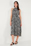 Patterned Regular Fit Halter Neck Belted Midi Dress Dress 6772030 - 4