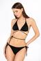 Beria Women's Cross Tie Detailed Triangle String Black Bikini Set - 4