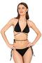Beria Women's Cross Tie Detailed Triangle String Black Bikini Set