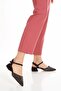 Women's Thick Heeled Open Back Ankle Adjustable Pointed Toe Evening Dress Shoes