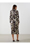 Lcw Patterned Satin Women's Shirt Dress New Season - 4