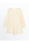 Beige Crew Neck Women's Tunic