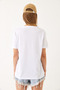 Women's White Short Sleeve Colorful Heart Printed Basic T-Shirt 60602017 - 8
