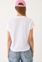 Women's White Short Sleeve Colorful Tulle Flower Accessory T-Shirt 60602015 - 7