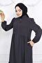 Zippered Ferace Anthracite 1008 with Shirring Detail - 2