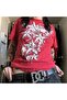Red Cyber Grunge Vintage Star T-Shirt