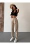Women's High Waist Carrot Cut Collet Fabric Pants - 4