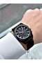 Functions Active Black Color 3 Atm Waterproof Leather Cord Men's Wrist Watch - 3