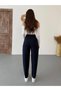 Women's High Waist Carrot Cut Collet Fabric Pants - 3