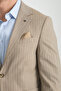 Ateca Men's Mink Thin Striped Slim Fit Mono Collar Half Lining Sports Blazer Jacket - 3