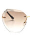 Polygonal Irregular Large Frame Sunglasses - 7