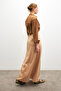 Women's Biscuit Waist Elastic Flowy Satin Flared Skirt - 8
