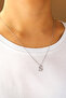 Silver Color Zircon Stone Steel Letter Necklace(51 cm)
