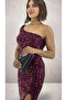 Trend Burgundy Velvet Sequin Dress - 3