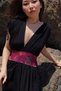 Helen Dress Waist Writing Detailed Şile Cloth Dress / Black - 3