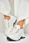 U 239032604   White Fabric Thick Sole Sports Shoes Sneakers