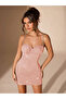 Cupped Glitter Fabric Stone Strap Mini Nightdress - 4