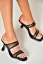 U 518280309   Black Thin Heeled Women's Slippers Shoes - 3