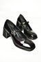 U 518422008   Black Patent Leather Thick Heeled Women's Shoes - 7