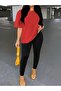 Women's Long Leggings T-Shirt Combination Oversize Set Loose Boyfriend Style