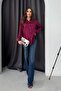 Kıraç fabric satin shirt burgundy - 4
