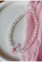 Mirazdesign pink rabbit bright beaded phone charmi phone strap phone cord